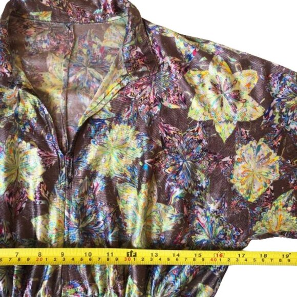 Vintage 70s maxi metallic dress with great print - Picture 7 of 12